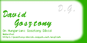 david gosztony business card